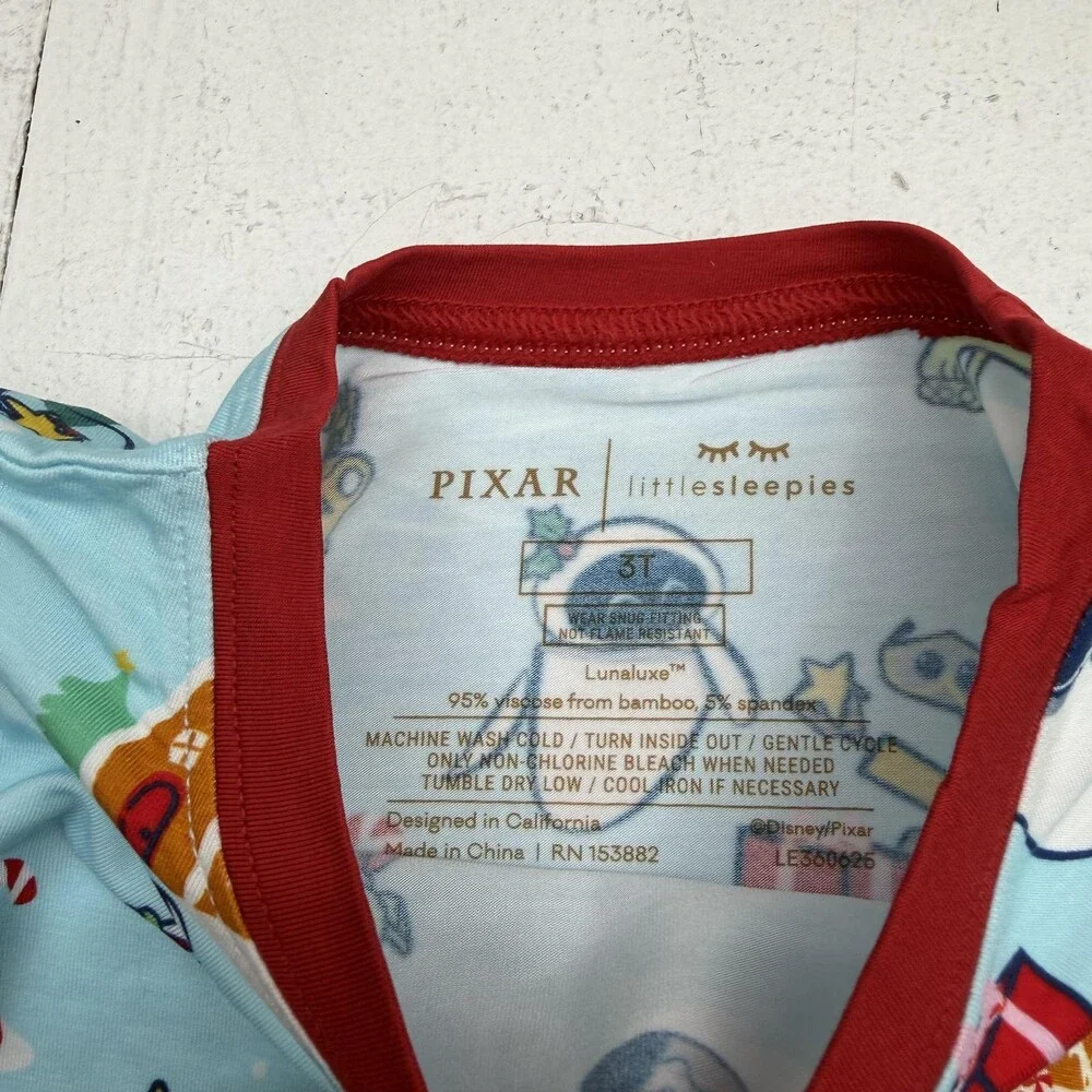 Little Sleepies Pajama Set Kids 3T Pixar Cars Monsters Toy Story Holiday 2 Piece